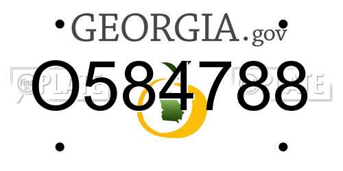 O584788 Georgia License Plate