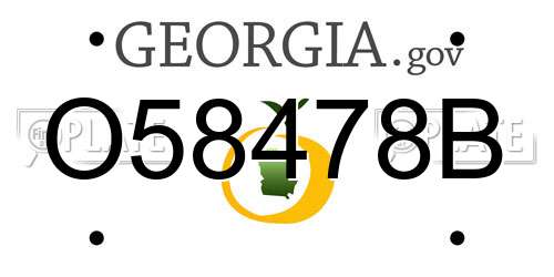 O58478B Georgia License Plate