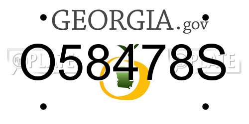 O58478S Georgia License Plate