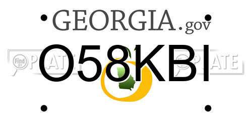 O58KBI Georgia License Plate