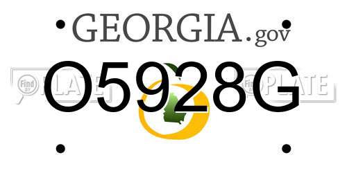 O5928G Georgia License Plate