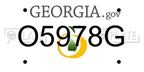 O5978G Georgia License Plate