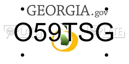 O59TSG Georgia License Plate