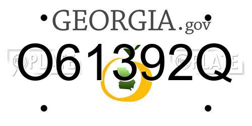 O61392Q Georgia License Plate