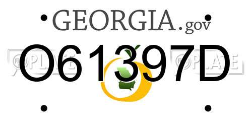 O61397D Georgia License Plate