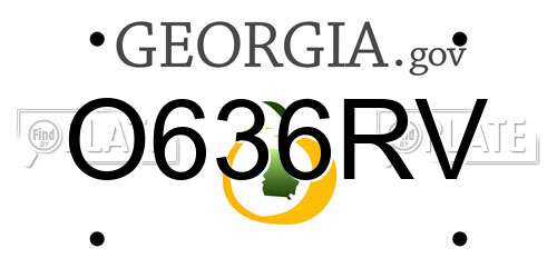 O636RV Georgia License Plate