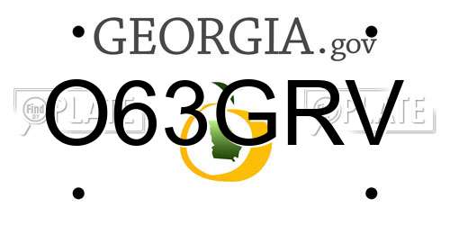 O63GRV Georgia License Plate