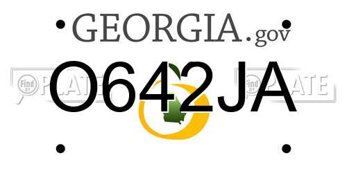 O642JA Georgia License Plate