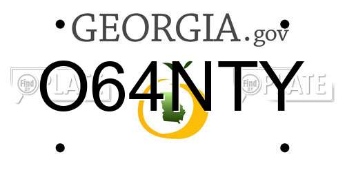 O64NTY Georgia License Plate