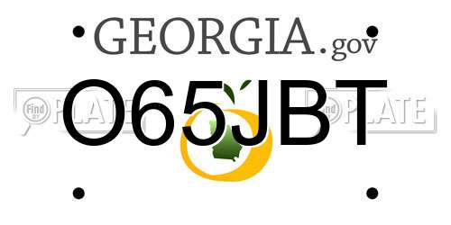 O65JBT Georgia License Plate