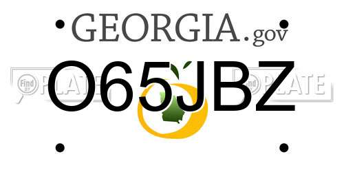O65JBZ Georgia License Plate