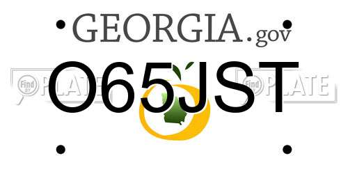 O65JST Georgia License Plate