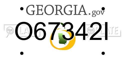 O67342I Georgia License Plate