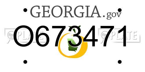 O673471 Georgia License Plate