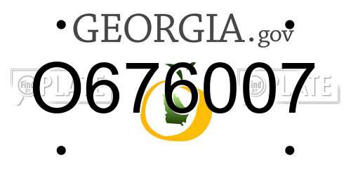 O676007 Georgia License Plate