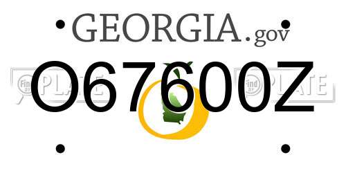 O67600Z Georgia License Plate