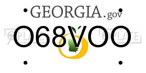 O68VOO Georgia License Plate