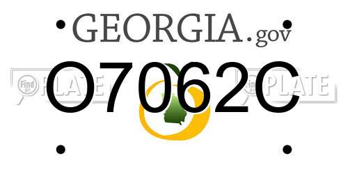 O7062C Georgia License Plate