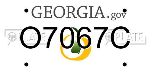 O7067C Georgia License Plate