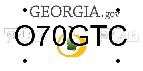 O70GTC Georgia License Plate