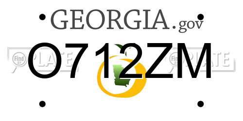 O712ZM Georgia License Plate