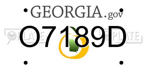 O7189D Georgia License Plate