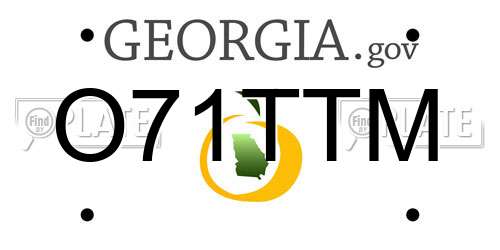 O71TTM Georgia License Plate