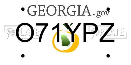 O71YPZ Georgia License Plate