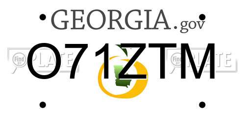 O71ZTM Georgia License Plate