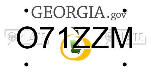 O71ZZM Georgia License Plate