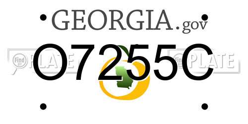 O7255C Georgia License Plate