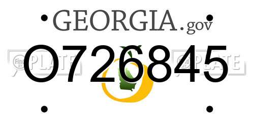 O726845 Georgia License Plate