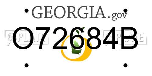O72684B Georgia License Plate
