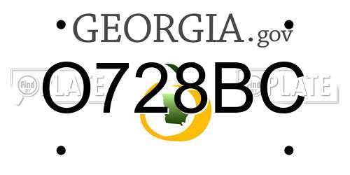 O728BC Georgia License Plate