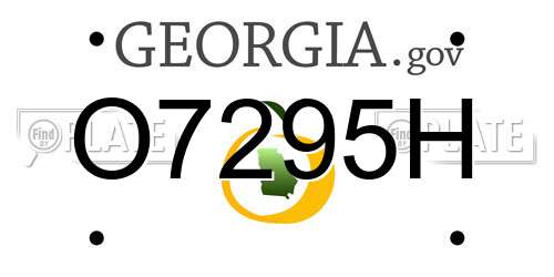 O7295H Georgia License Plate