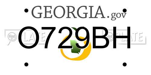 O729BH Georgia License Plate