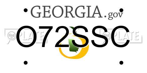 O72SSC Georgia License Plate