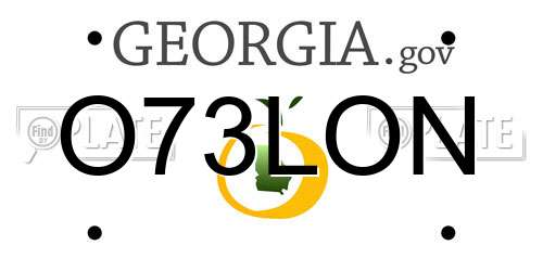 O73LON Georgia License Plate