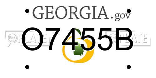 O7455B Georgia License Plate