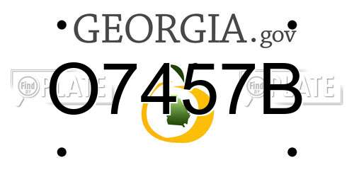 O7457B Georgia License Plate