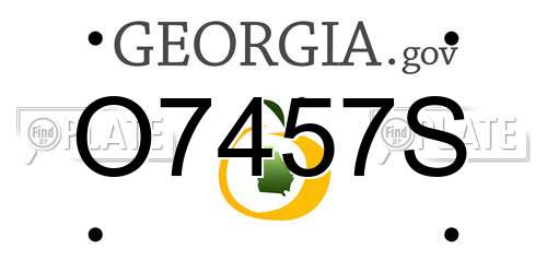 O7457S Georgia License Plate