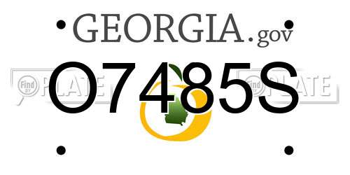 O7485S Georgia License Plate