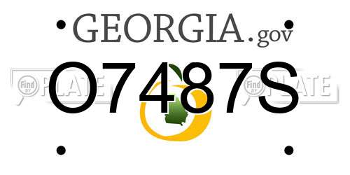 O7487S Georgia License Plate