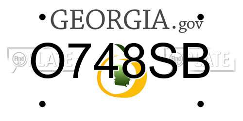 O748SB Georgia License Plate