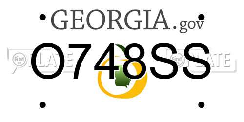 O748SS Georgia License Plate