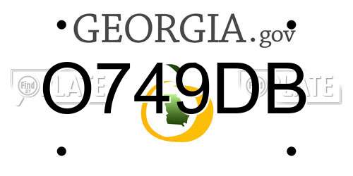 O749DB Georgia License Plate