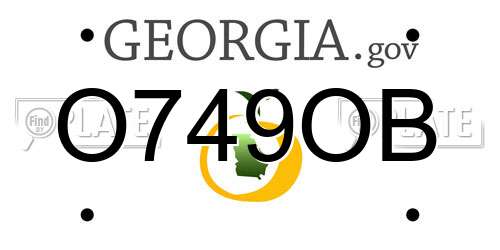 O749OB Georgia License Plate
