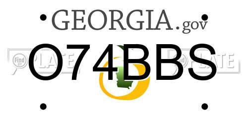 O74BBS Georgia License Plate