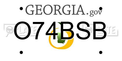 O74BSB Georgia License Plate