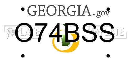 O74BSS Georgia License Plate
